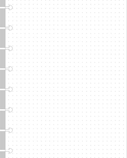 Junior Size TUL Discbound Dotted Refill Paper, 8-Disc Disbound Insert, 100 Sheets/200 Pages Dot Grid Paper, 100gsm White Paper, 5.8'' x 8.2''