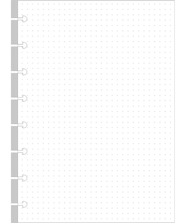 Junior Size TUL Discbound Dotted Refill Paper, 8-Disc Disbound Insert, 100 Sheets/200 Pages Dot Grid Paper, 100gsm White Paper, 5.8'' x 8.2''