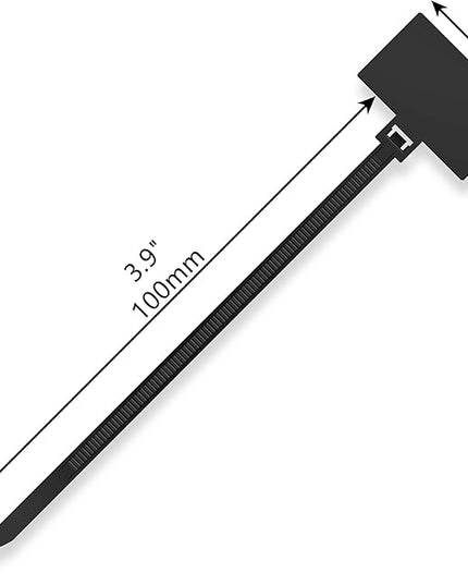 Cable Zip Tie with Tag,Wire Zip Ties with Label,200 Pcs 4 inch Plastic Nylon Cable Ties,Multi Color Self-Locking Write on Tie Wraps