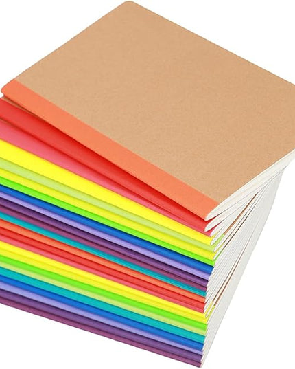 24 Pack A5 Kraft Notebook,Lines Pages - 60 Pages (30 Sheets), Wide Ruled,8.3”x 5.5” Small Kraft Notebook