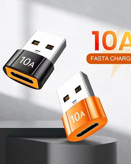 10Pack 200W USB C to USB Adapter, with Fast Charging & 480MB Data Transfer, USB C Converter for Apple Watch Ultra iWatch Series 8 7,iPhone 16 15 Plus Pro Max,Black