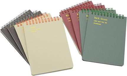 Yansanido Top Bound Spiral Notebook, 8 Pcs 4 Color A6 Size Thick Plastic Hardcover 7mm College Ruled Paper 80 Sheets (160 Pages) Journal for School and Office Supplies (8 Pcs A6)