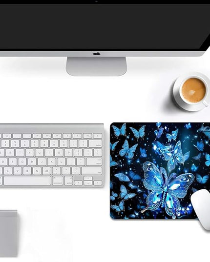 Blue Crystal Square Mouse pad, Texture, Waterproof, Anti Slip Rubber Base, Computer Mouse pad, Laptop Mouse pad