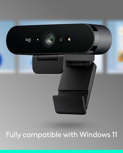 Logitech Brio 4K Webcam, Video Calling, Noise-Cancelling mic, HD Auto Light Correction, Wide Field of View, Windows Hello Works with Microsoft Teams, Zoom, Google Meet, PC/Mac/Laptop/MacBook/Tablet