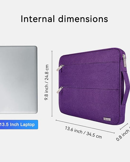 Voova 13 13.6 Inch Laptop Sleeve Case Compatible with MacBook Air 13 M1/M2/M3/M4 2020-2025, MacBook Pro 13/14, IPad Air/Pro 13, Waterproof Slim Computer Bag Cover with Handle, Purple