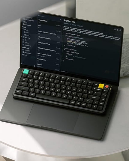 nuphy Air75 V3 Hot Swappable Wireless Mechanical Keyboard, 84 Keys 75% Custom Low Profile Keyboard with Knob, RGB Backlit, Gasket Mounted, Support Bluetooth/2.4GHz/USB-C,Black-Blush Nano