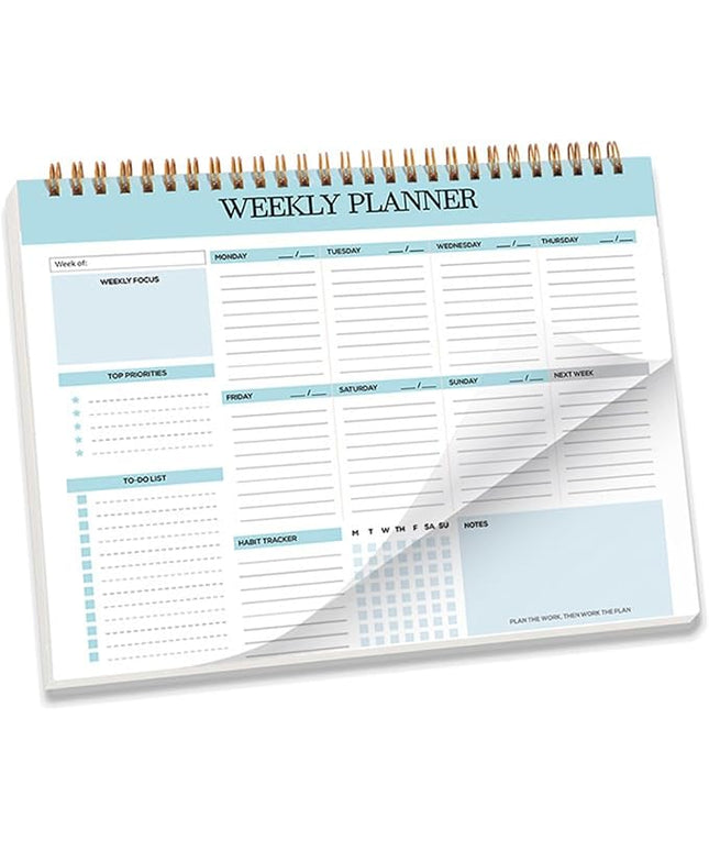 Weekly Planner, 52 Pages Undated Daily List Schedule Notebook Time Management Memo Pad for Office, Home Planning & School Scheduling (Pattern-E)
