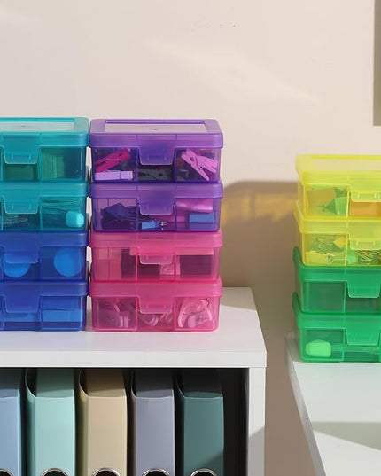 novelinks 18 Pack Small Plastic Storage Containers Color Arts & Crafts Storage Boxes & Organizers Stackable Small Containers With Lids For Organizin (Set 2)