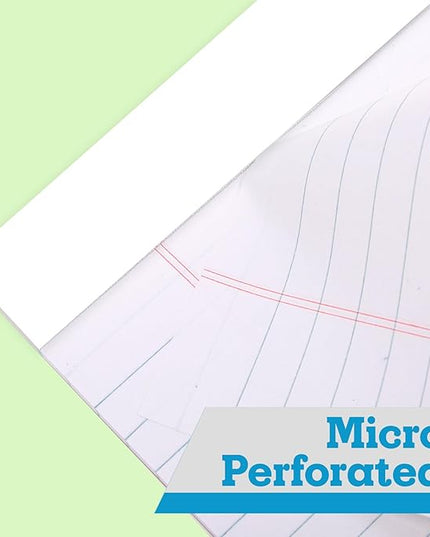 KAISA White Legal Pads Writing Pads Recycled Paper 8.5"x11.75" Wide Ruled Perforated 40 sheets Hard Back Notepads 8-1/2"x 11-3/4" Writing Tablet For Office Supplies Lined Paper (White 2pads)