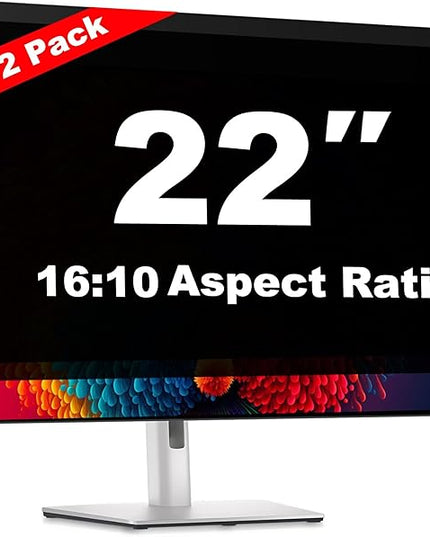 Pozlle 22 Inch Computer Privacy Screen Shield [2 Pack] for 16:10 Widescreen Desktop Monitor - Anti-Glare Blue Light Privacy Filter and Anti Spy Privacy Screen Protector Film