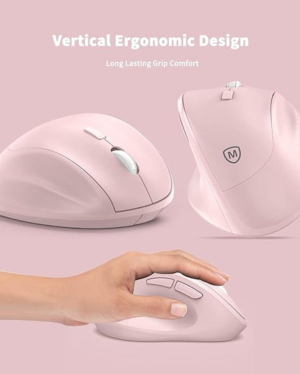 MICROPACK Digitally Yours Ergonomic Wireless Mouse with USB Receiver for PC, Laptop and Desktop, Pink