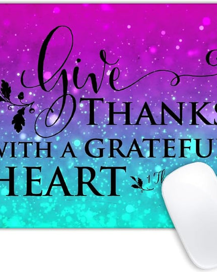 Inspirational Quote，Grateful Heart Mouse pad Customized Mousepad Non-Slip Rubber Base Mouse Pads for Computers Laptop Office Desk Accessories Mouse pad