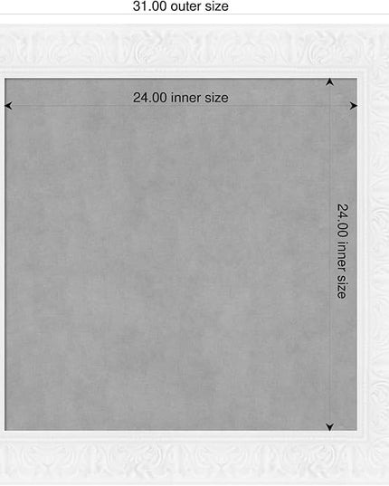 Amanti Art White Framed Magnetic Board 31x31 Medium Vision Board for use with Magnets, 100% Metal Sheet to Display Items as Office Decor or for Home Organization in mudroom, Kitchen or Kids Room