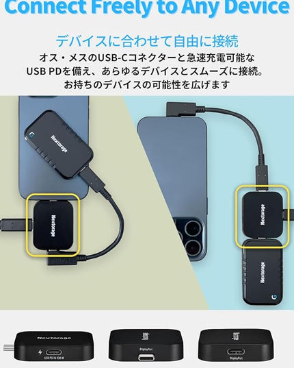 Nextorage PD & DP USB-C Adapter Compatible with Smartphones, Tablets, Laptop, Desktop PC, and More. USB C Hub Power Delivery 100W Pass-Through Charging USB Type-C DisplayPort NX-PDPA1