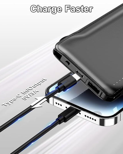 TG90° Portable Charger with Cords Only 10000mAh Power Bank with Built in Cables(No Plug) Battery Backup Cell Phone External Battery Pack Compatible with iPhone 17 16 15 14 13 12 Samsung Google iPad