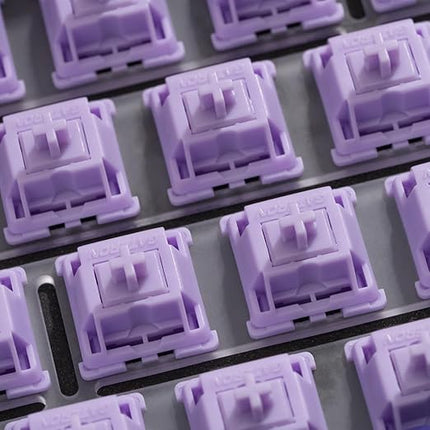 WS POM Purple Linear Mechanical Keyboard Switch (35Pcs) - 5 Pin Pre-lubed 22mm Dual-Stage Spring Switches with Full POM Material, Compatible with MX Keycaps for Gaming Keyboard