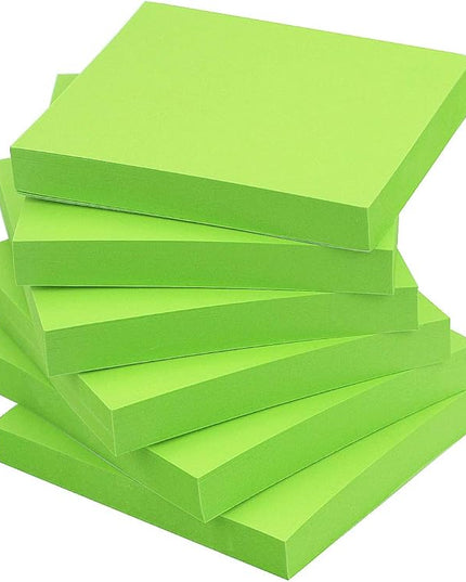 Early Buy Sticky Notes 3x3 Self-Stick Notes Green Color 6 Pads, 100 Sheets/Pad