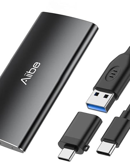 Aiibe External SSD 256GB External Hard Drive USB C Portable SSD, Up to 500MB/s, USB 3.1, External Solid State Drive 256GB for Laptop, Mac, PS4 (Black)