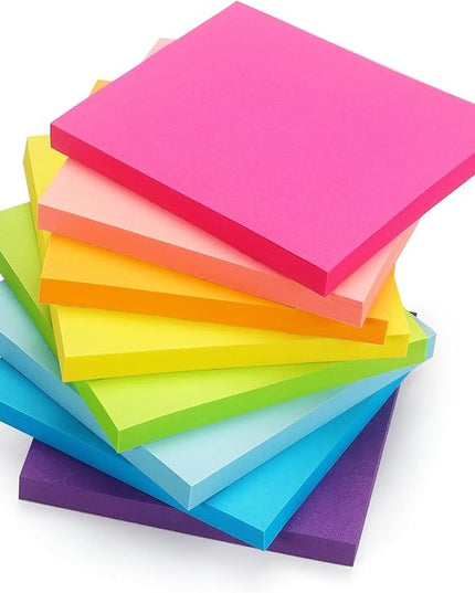 Early Buy Sticky Notes 8 Bright Color 8 Pads Self-Stick Notes 3 in x 3 in, 60 Sheets/Pad