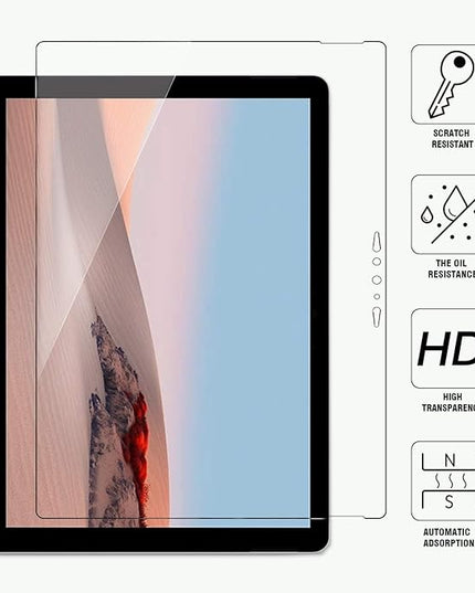 Megoo Screen Protector (2 Pack) for Microsoft Surface Go 4/3/2/1, 9H Tempered Glass, Anti-Drop, Hydrophobic, Oleophobic, 24.1 x 17.1 cm, 10.5 inch, 2 Pieces