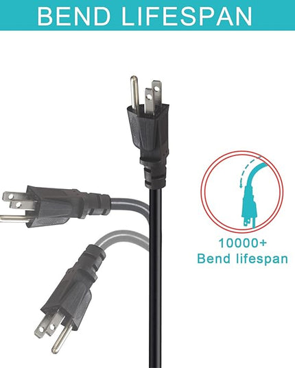 3FT Right Angle Computer Power Cord - NEMA 5-15 Plug to IEC C13 Power Cord,Universal PC Power Supply Cord, 16AWG, Black C13 3 Prong Angled AC Cord for PC Monitor/TV