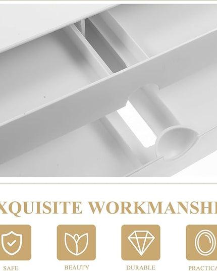 Acrylic Monitor Stand Riser with Drawer Desktop Storage Rack Computer Height Organizer for Office Desk Laptop Raise Rack White Sealed Design