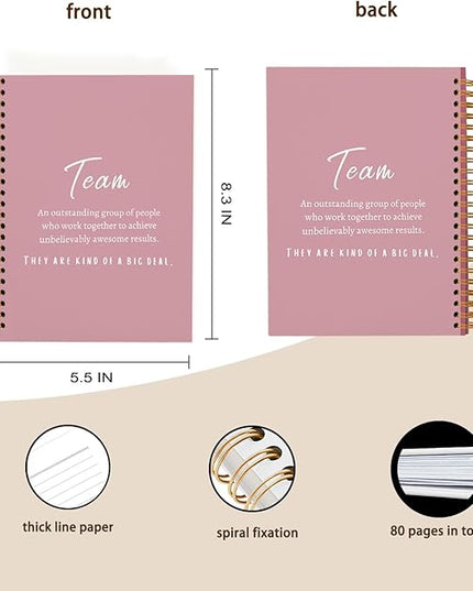 hold fizz Pink Meeting Notebook for Work, Employee Appreciation Gifts, Team Gifts for Employees, Journals for Writing, Thank You Gifts for Women Men Leader Boss Manager Mentor Coworkers, 5.5"x8.3"