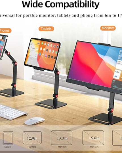 Portable Monitor Holder for 6-17.3 Inch Screen Desktop Expandable Monitor Stand 12.9 inch Tablet Stand