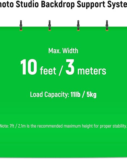 Neewer Photo Studio Backdrop Support System, 10ft/3m Wide 6.6ft/2m High Adjustable Background Stand with 4 Crossbars, 6 Backdrop Clamps, 2 Sandbags, and Carrying Bag for Portrait & Studio Photography