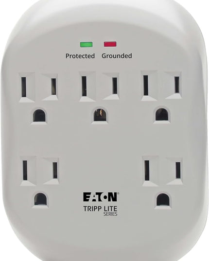 Eaton Tripp Lite SK5TEL-0 Multi-Plug Wall Outlet Extender Surge Protector Plug, 5 Outlets, 1080 Joules, Diagnostic LEDs, Phone (RJ11) Protection, Lifetime Manufacturer's Warranty & $15,000 Insurance