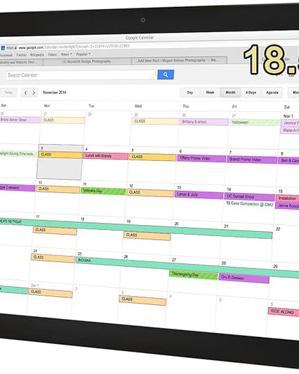 15.6 to 27 inch Touchscreen Digital Calendar & Wall Planners, Smart Whiteboard Calendar for Chore Chart & Work Schedule, Built in Speakers and Camera, Include Wall Mount & Desk Stand (18.5-inch)