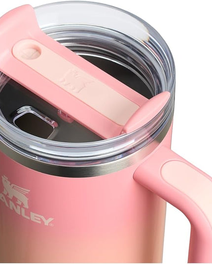STANLEY Quencher H2.0 Tumbler with Handle and Straw 40 oz | Flowstate 3-Position Lid | Cup Holder Compatible for Travel | Insulated Stainless Steel Cup | BPA-Free | Pink Mesa Sunset