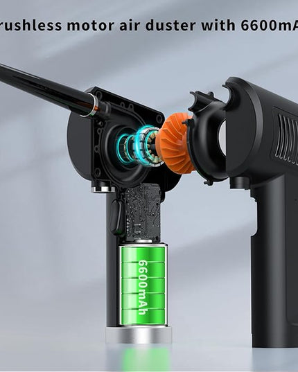Air Duster, Handheld Cordless Air Duster, Air Blower Rechargeable, Electric Compressed air Gun Battery Operation, for Cleaning Computer Keyboard Camera Lego Toys.