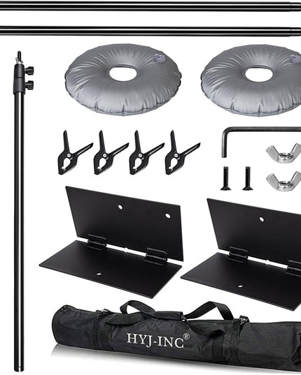 Pipe and Drape Photography Backdrop Stand Kit Adjustable Photo Background Stand 10ft x 6.5ft with Metal Base for Parties Weddings Birthday Party Events Photo booth