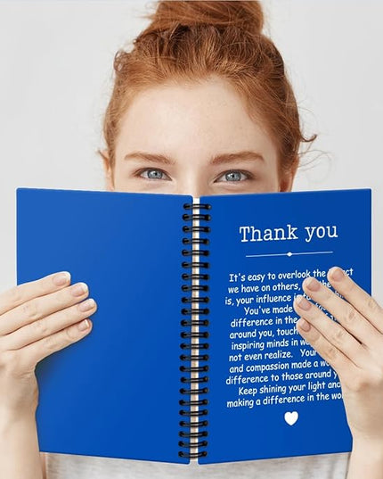 Thank You Dark Blue Hardcover 160 Pages Spiral Notebooks, Funny Thank You Gifts for Women Men Coworkers Leader Mentor, Appreciation Gifts for Employees, Thanksgiving Gifts for Colleagues Leaders