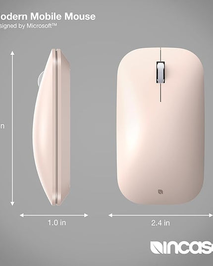 Incase Modern Mobile Mouse – Designed by Microsoft – Lightweight, Precision Navigation, Right/Left Hand Use, Scroll Wheel, BlueTrack Technology, Wireless Bluetooth for Mac/Windows/8/10/11 (Sandstone)