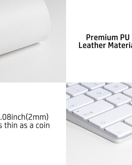 Aothia Leather Desk Pad Protector, Mouse Pad, Office Desk Mat, Non-Slip PU Leather Desk Blotter, Laptop Desk Pad, Waterproof Desk Writing Pad for Office and Home (Off-White,31.5" x 15.7")