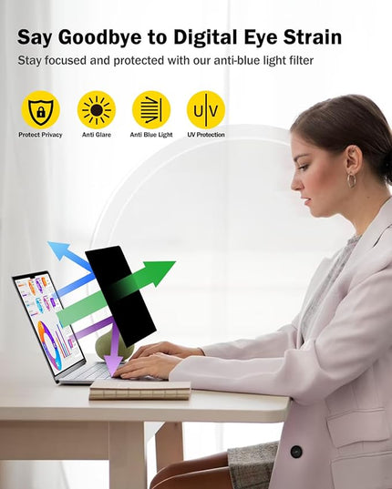 F FORITO 14 Inch 16:10 Laptop Privacy Screen Protector, 360° Anti Peeping and Anti Glare Laptop Privacy Shield Compatible with All 14" Laptops with 16:10 Aspect Ratio