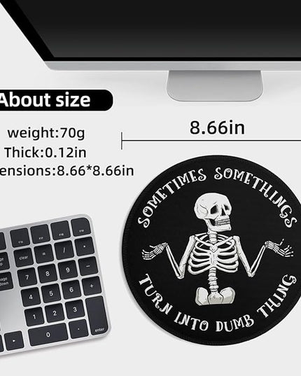 Round Mouse Pad, Funny Small Mouse Pad with Non-Slip Rubber Base, Stitched Edge Mousepad for Desk Wireless Mouse Office Women