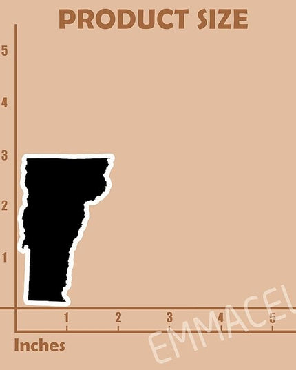 (3PCS) Vermont State Map Stickers, US State Stickers - Waterproof Vinyl Decals for Tumblers, Water Bottles, Laptops, Books, Scrapbooks, Great for Vermont Lovers 3 x 1.8 Inch