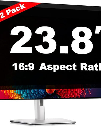 Pozlle 23.8 Inch Computer Privacy Screen Shield [2 Pack] for 16:9 Widescreen Desktop Monitor - Anti-Glare Blue Light Privacy Filter and Anti Spy Privacy Screen Protector Film