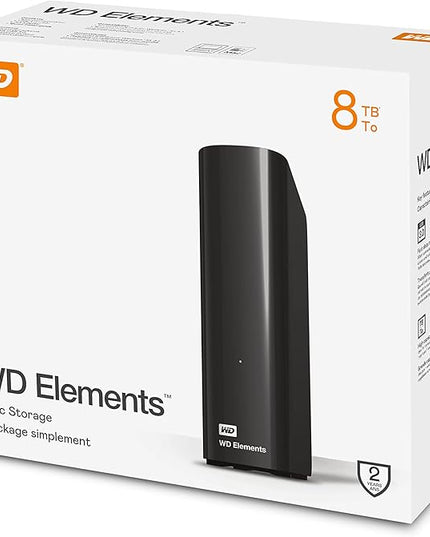 WD 8 TB Elements Desktop External Hard Drive - USB 3.0, Black
