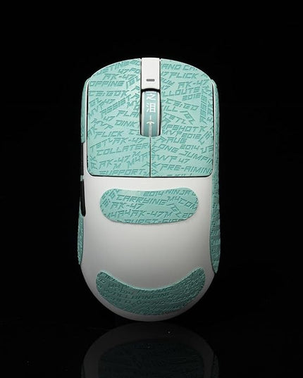 Gamer Mouse Grip Tape Sticker for VGN Dragonfly R1 Pro MAX VXE Non Slip Suck Sweat Pre Cut Easy Install CS Letter Cyan