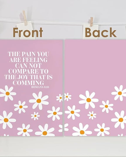 Pink Floral Christian Spiral Journal Notebook 5.5x8.3in, Romans 8:18 Bible Scripture Journal, Inspirational Christian Notebooks for Note Taking, Religious Hardcover Notebook