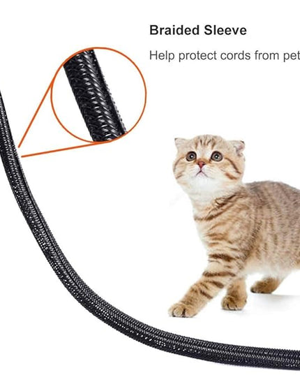 ZhiYo 20ft - 1/2 inch Cable Sleeve, Cord Wrap Wire Protector Tubing for Pets, PC Cable Wrap, Computer Cable Management Sleeve - Black