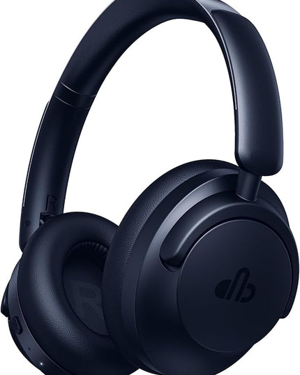 Hybrid Active Noise Cancelling Headphones, Over-Ear Bluetooth Headphone, 60H Playtime, Deep Bass, Transparency Mode, Foldable Comfort Ear Cups, Electronic Gadgets, Ideal gift for Travel Office - Navy