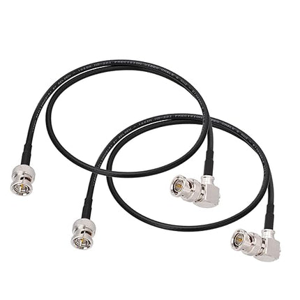 Superbat 3G 6G SDI Cable 2ft BNC Male to Male Right Angle 75 Ohm SDI Video Cable Thin & Short Belden 1855A（2-Pack for HD Camera CCTV Monitor Video Switcher SDI Splitter etc