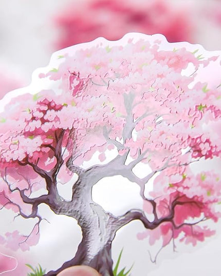 Dwpetzo PET Seasonal Tree Landscape Stickers for Journaling and Scrapbooking, 60 PCS Large Decorative Stickers for Junk Journal Supplies, DIY Crafts Arts, Collage, Albumn