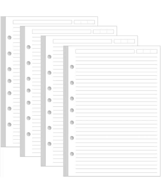 (4-Pack) Mini Binder Lined Filler Paper for 3 or 7 Ring Binders - 400 Sheets/800 Pages Loose Leaf Rule Paper Refills, Desk Size 4, 100gsm Line Paper, 5.8" x 8.5"