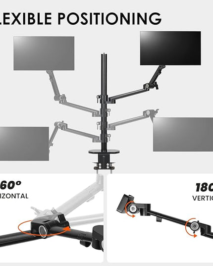 TARION Modular Desktop Arm Mount - 48cm / 19" Single Desk Stand with Tablet Holder & VESA Mount for Laptop Monitor 360° Adjustable - Compatible with 35mm Rod Lite Z Desktop - Titanrig Arm X
